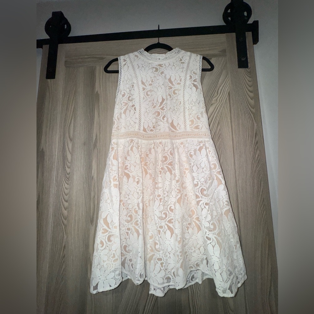 Altar'd State Cream Floral Lace Mini Dress